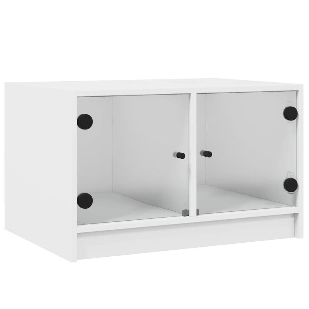 image-vidaXL Coffee Table with Glass Doors White 68x50x42 cm