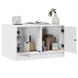 image-vidaXL Coffee Table with Glass Doors White 68x50x42 cm