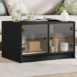 image-vidaXL Coffee Table with Glass Doors White 68x50x42 cm