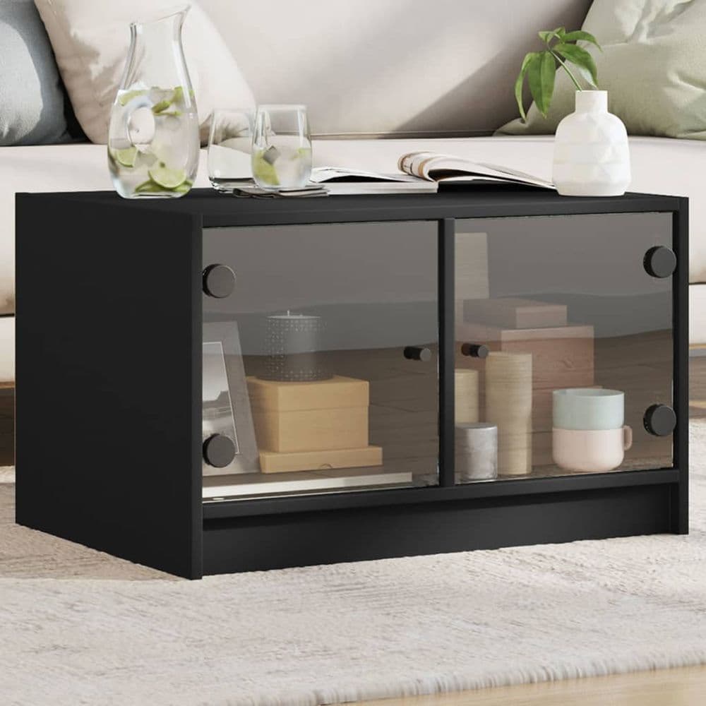 image-vidaXL Coffee Table with Glass Doors White 68x50x42 cm
