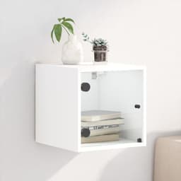 image-vidaXL Bedside Cabinet with Glass Door White 35x37x35 cm