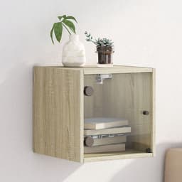image-vidaXL Bedside Cabinet with Glass Door White 35x37x35 cm