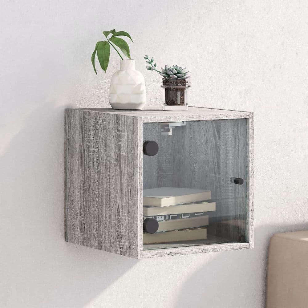 image-vidaXL Bedside Cabinet with Glass Door White 35x37x35 cm