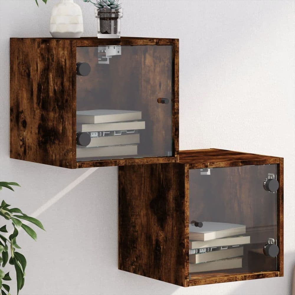 image-vidaXL Bedside Cabinet with Glass Door White 35x37x35 cm