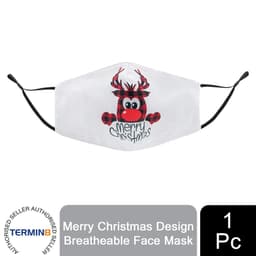 image-Termin8 Unisex Face Mask Printed Christmas Design, Lightweight & Breathable