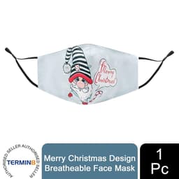 image-Termin8 Unisex Face Mask Printed Christmas Design, Lightweight & Breathable