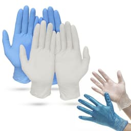 image-Vinyl Powder-Free Medical Surgical Gloves Extra Small Clear or Small Blue 100pk