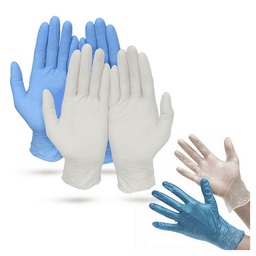 image-Vinyl Powder-Free Medical Surgical Gloves Extra Small Clear or Small Blue 100pk