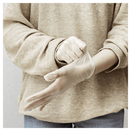 image-Vinyl Powder-Free Medical Surgical Gloves Extra Small Clear or Small Blue 100pk