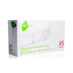 image-Vinyl Powder-Free Medical Surgical Gloves Extra Small Clear or Small Blue 100pk