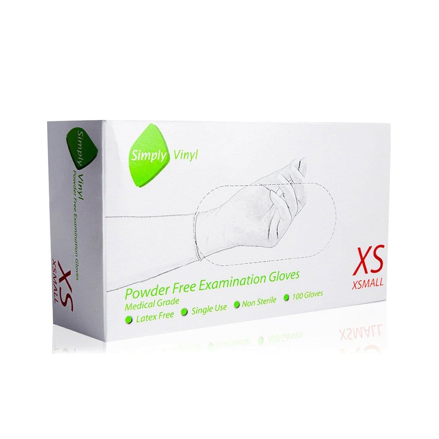 image-Vinyl Powder-Free Medical Surgical Gloves Extra Small Clear or Small Blue 100pk