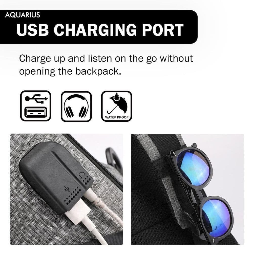 image-Mens Womens Kids Waterproof USB Laptop, Travel, School Backpack, Anti-Theft Zip