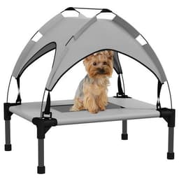image-PawHut Cooling Raised Dog Bed w/ Breathable Mesh, for Mini, S Dogs - Dark Blue