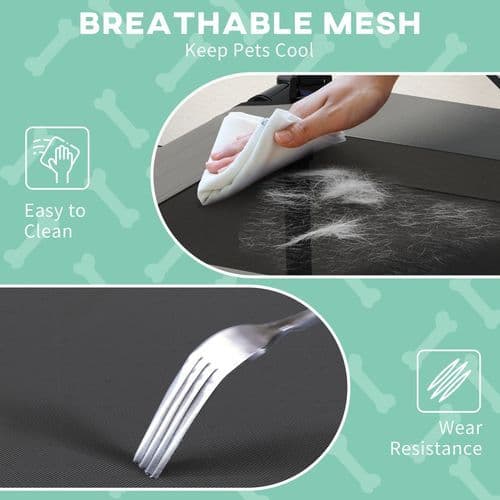 image-PawHut Cooling Raised Dog Bed w/ Breathable Mesh, for Mini, S Dogs - Dark Blue