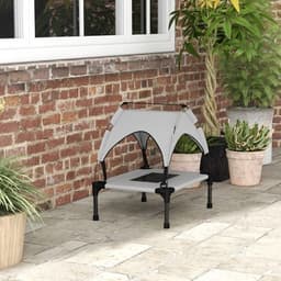 image-PawHut Cooling Raised Dog Bed w/ Breathable Mesh, for Mini, S Dogs - Dark Blue