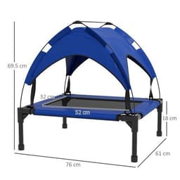 image-PawHut Cooling Raised Dog Bed w/ Breathable Mesh, for Mini, S Dogs - Dark Blue