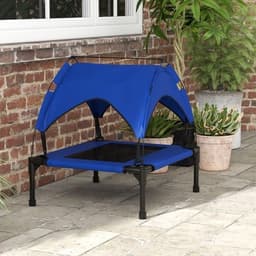 image-PawHut Cooling Raised Dog Bed w/ Breathable Mesh, for Mini, S Dogs - Dark Blue