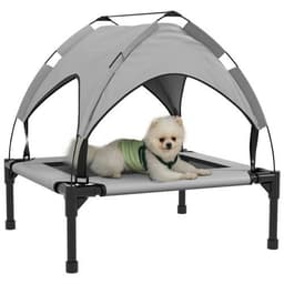image-PawHut Cooling Raised Dog Bed w/ Breathable Mesh, for Mini, S Dogs - Dark Blue