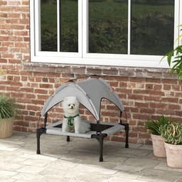 image-PawHut Cooling Raised Dog Bed w/ Breathable Mesh, for Mini, S Dogs - Dark Blue
