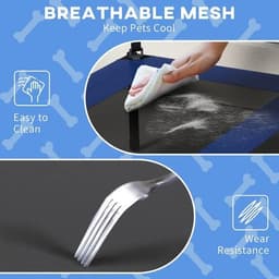 image-PawHut Cooling Raised Dog Bed w/ Breathable Mesh, for Mini, S Dogs - Dark Blue