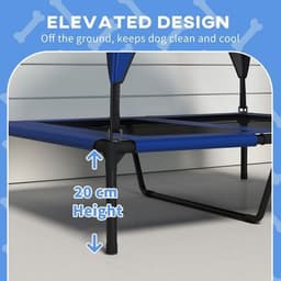 image-PawHut Cooling Raised Dog Bed w/ Breathable Mesh, for Mini, S Dogs - Dark Blue