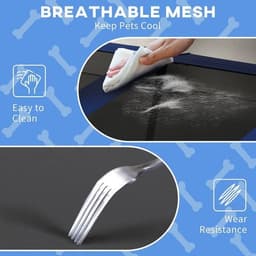 image-PawHut Cooling Raised Dog Bed w/ Breathable Mesh, for Mini, S Dogs - Dark Blue