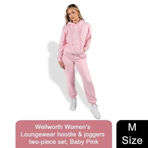 image-Wellworth Women's Loungewear Hoodie & Jogger 2pcs Set, Baby Blue or Baby Pink