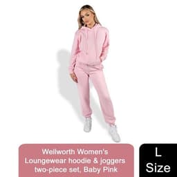 image-Wellworth Women's Loungewear Hoodie & Jogger 2pcs Set, Baby Blue or Baby Pink