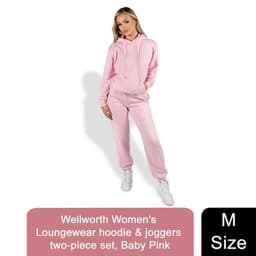 image-Wellworth Women's Loungewear Hoodie & Jogger 2pcs Set, Baby Blue or Baby Pink