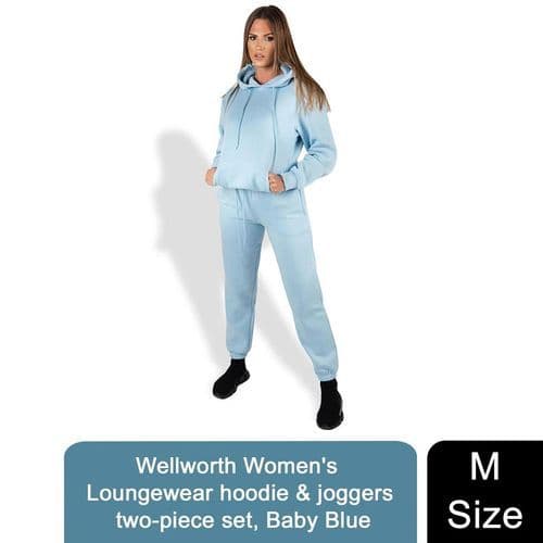 image-Wellworth Women's Loungewear Hoodie & Jogger 2pcs Set, Baby Blue or Baby Pink