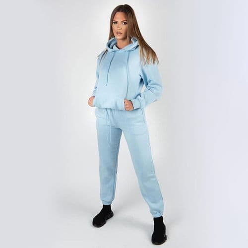 image-Wellworth Women's Loungewear Hoodie & Jogger 2pcs Set, Baby Blue or Baby Pink