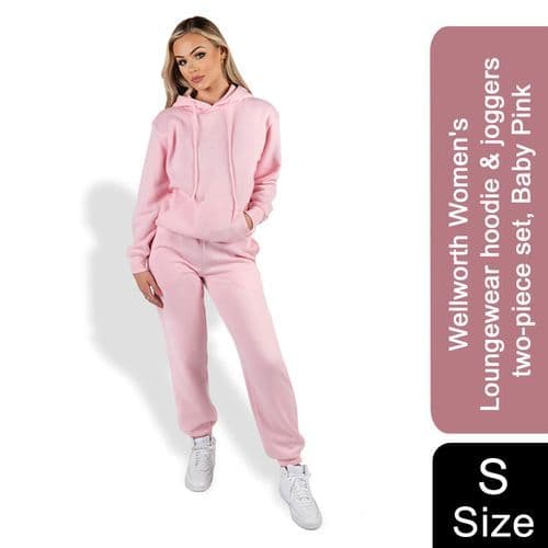 image-Wellworth Women's Loungewear Hoodie & Jogger 2pcs Set, Baby Blue or Baby Pink