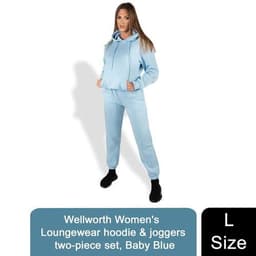 image-Wellworth Women's Loungewear Hoodie & Jogger 2pcs Set, Baby Blue or Baby Pink