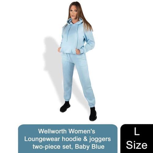 image-Wellworth Women's Loungewear Hoodie & Jogger 2pcs Set, Baby Blue or Baby Pink