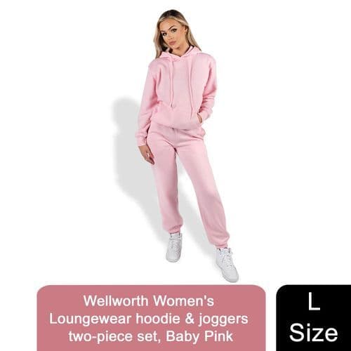 image-Wellworth Women's Loungewear Hoodie & Jogger 2pcs Set, Baby Blue or Baby Pink