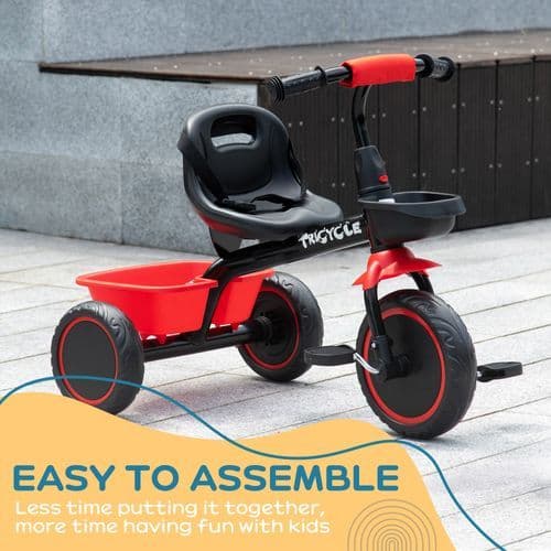 image-AIYAPLAY Kids Trike for 2 to 5 Years with Adjustable Seat, Baskets