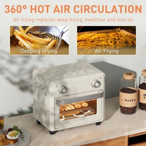 image-HOMCOM 10L Air Fryer Oven, Electric Oven, Grill, Roast, Bake, 1000W
