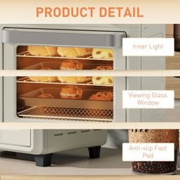 image-HOMCOM 10L Air Fryer Oven, Electric Oven, Grill, Roast, Bake, 1000W
