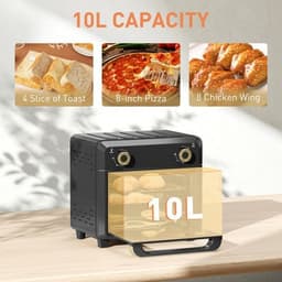 image-HOMCOM 10L Air Fryer Oven, Electric Oven, Grill, Roast, Bake, 1000W