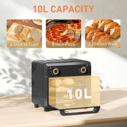image-HOMCOM 10L Air Fryer Oven, Electric Oven, Grill, Roast, Bake, 1000W