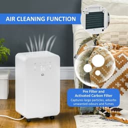 image-HOMCOM 12L/Day Protable Quiet Air Dehumidifier with Purifier, Timer, 5 Modes
