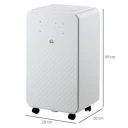 image-HOMCOM 12L/Day Protable Quiet Air Dehumidifier with Purifier, Timer, 5 Modes