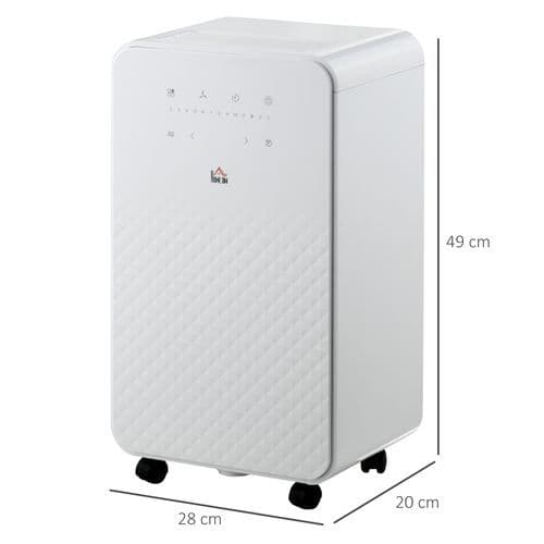 image-HOMCOM 12L/Day Protable Quiet Air Dehumidifier with Purifier, Timer, 5 Modes