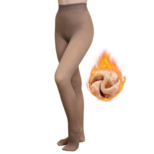 image-Fleece Lined Tights,Sheer Women Fake Translucent,Warm Pantyhose Leggings Sheer,Thick Tights for Winter,Colorful Warm Winter Thermal Tights for Outdoor(BLACK-2XL)(No shipments on weekends)