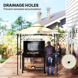 image-Outsunny 8' x 5' Grill Gazebo, Double Tiered Outdoor BBQ Shelter