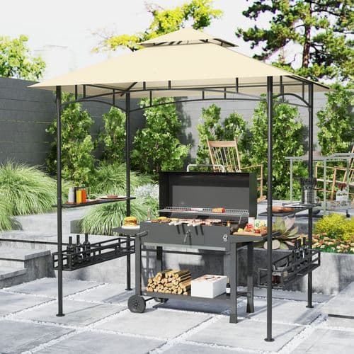 image-Outdoor BBQ Grill Canopy - Stylish, Durable Garden Shelter for Gatherings
