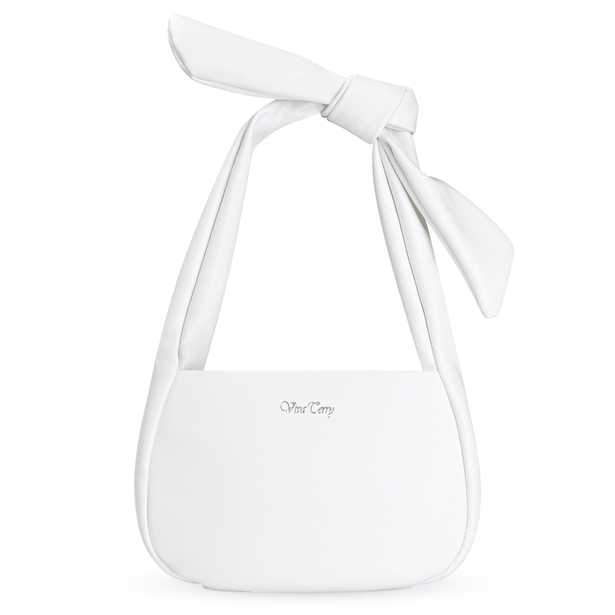 image-Women's Vegan Leather Hobo Handbag, Small Shoulder Purse with Zipper - White