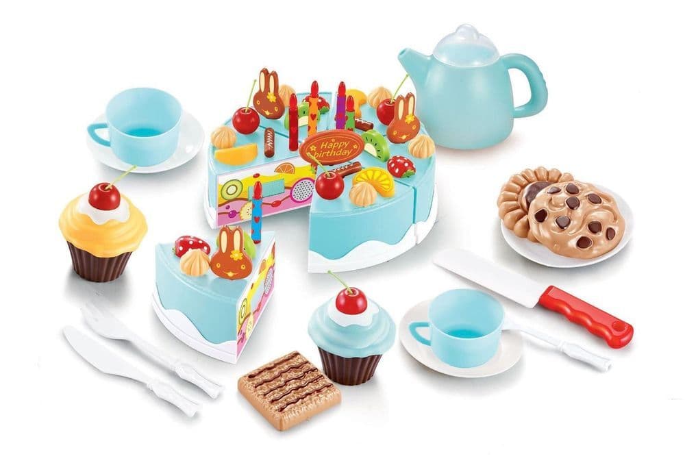 image-SOKA 54pc Birthday Cream Cake Kids Childrens Pretend Play Party Cake Set