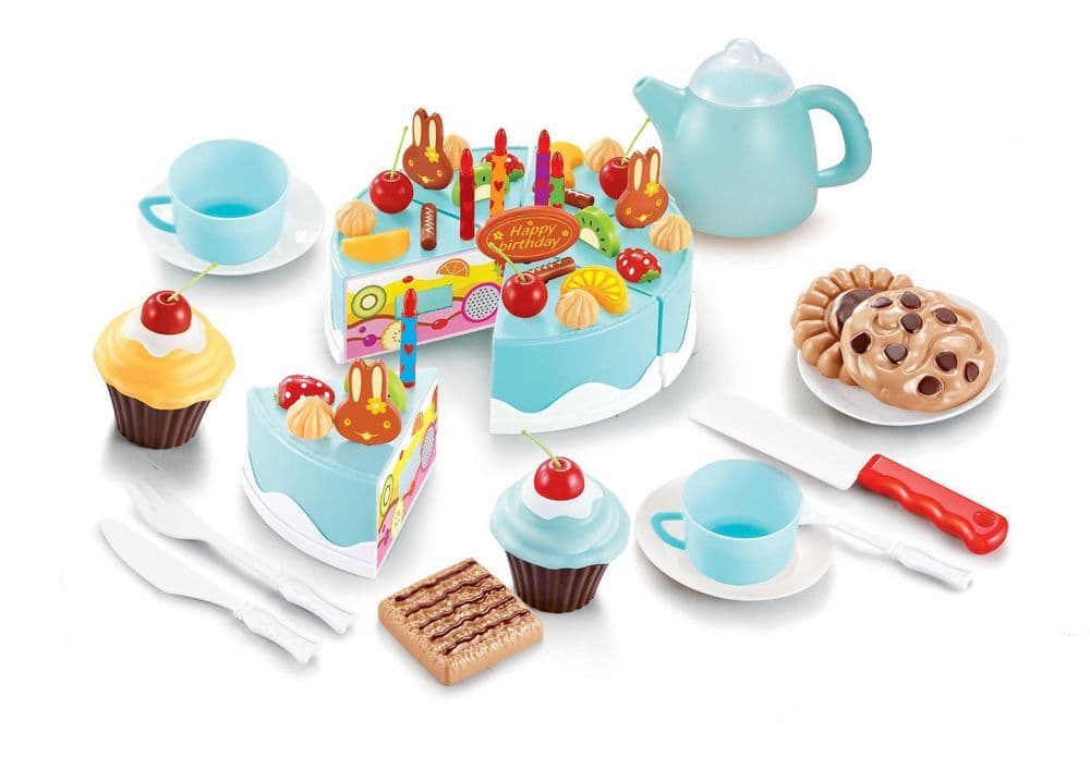 image-SOKA 54pc Birthday Cream Cake Kids Childrens Pretend Play Party Cake Set