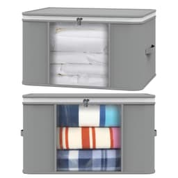 image-2pcs Clothes Storage Bags Organiser Big Capacity Wardrobe Duvet Underbed Storage Moisture-Proof Big Clear Windows
